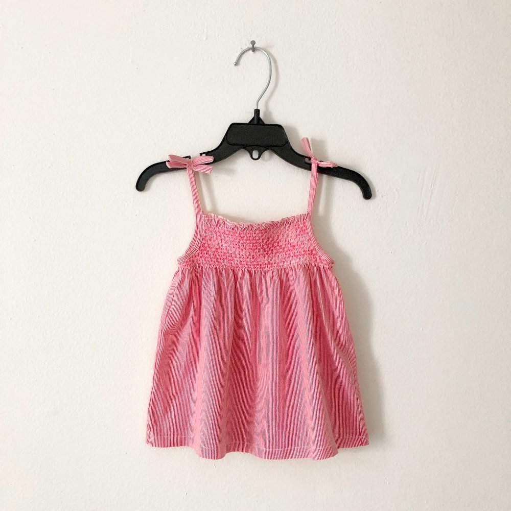 Zara Baby | Girls Striped Pink Smocked Tank Top